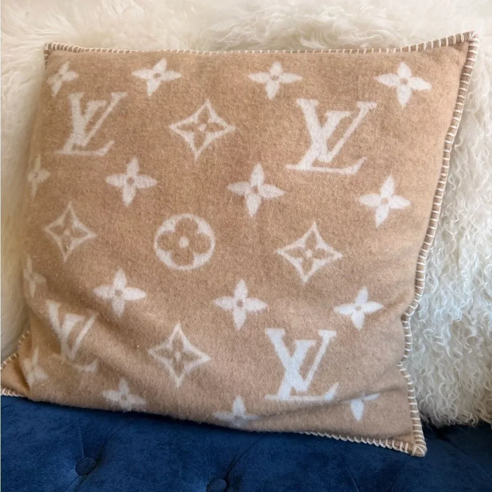Louis Vuitton Cushion Neo Monogram Cushion Wool & Cashmere Beige